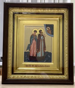 Икона «Петр и Феврония» в резном киоте Нижний Новгород